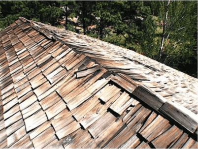 damaged roof leading to leaks