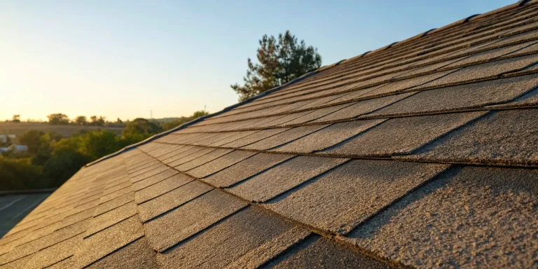 An asphalt shingle roof in good condition, which determines how long the roof will last.
