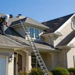 A professional roof inspection for a homeowners insurance policy.