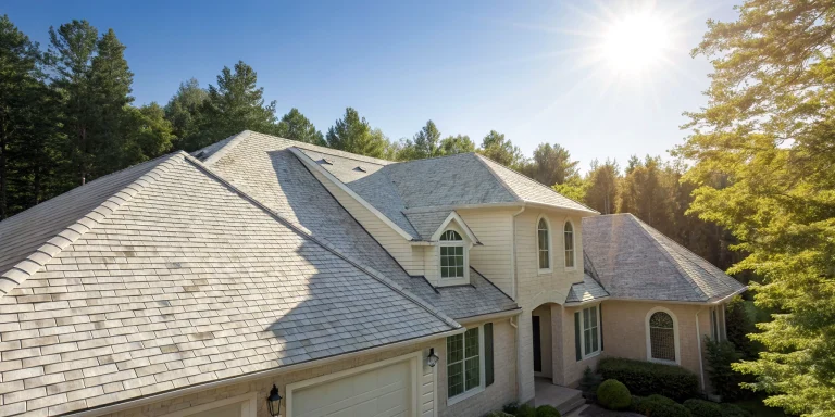 Asphalt shingle roof with hail damage, a key part of an insurance claim for repair.