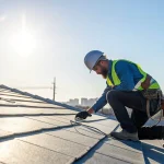 Certified inspector performing a commercial roof inspection for a potential replacement.
