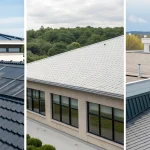 Various commercial roof types on modern buildings and how they affect insurance rates.