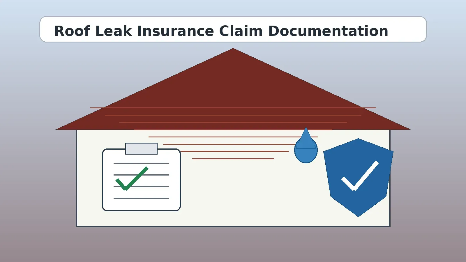 Roof leak insurance claim documentation for a home inspection