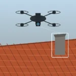 Drone roof inspection over a Southern California tile roof