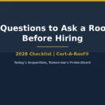 Professional roof inspector examining a home before a roofing contractor is hired