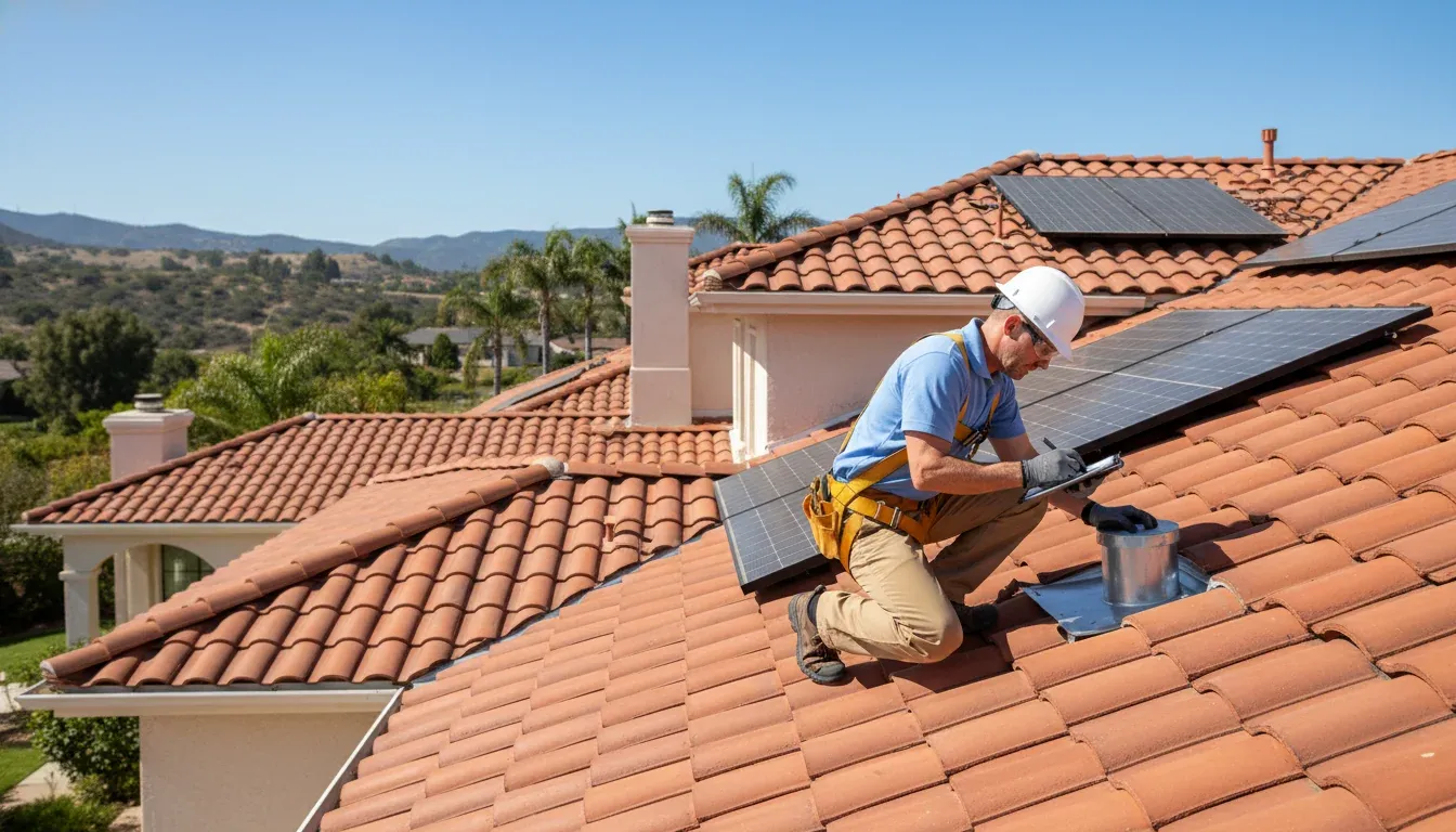 Certified roof inspector evaluating a home roof for a professional inspection