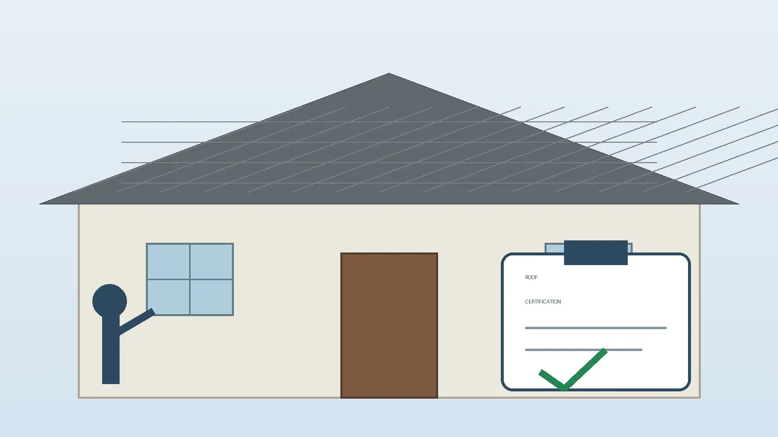 Roof certification report for an Orange County real estate closing