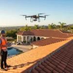 Certified inspector reviewing a clay tile roof in Southern California