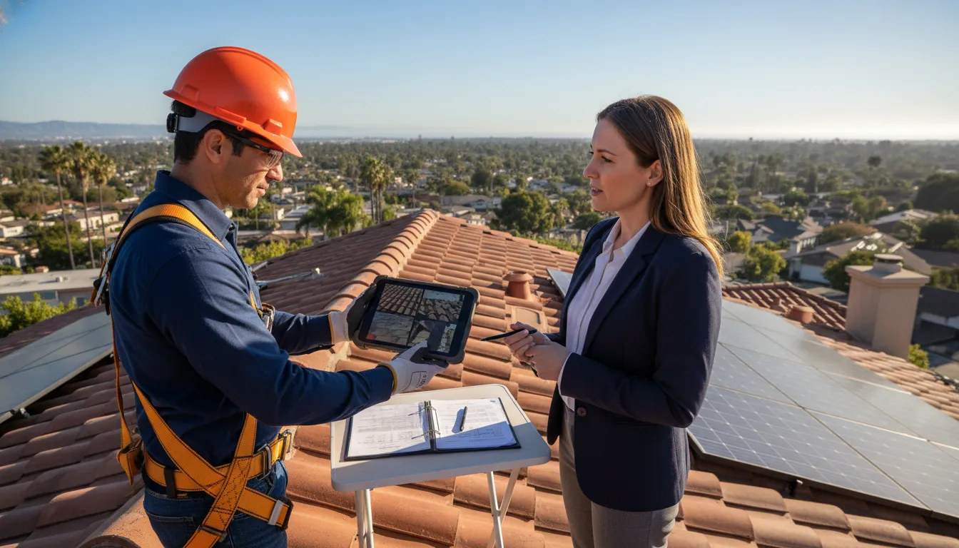 Roof certification for insurance review documentation