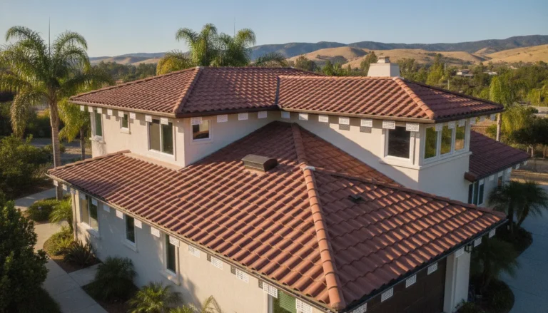 Southern California tile roof with balanced attic ventilation